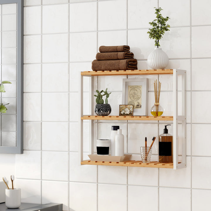 SONGMICS Bamboo Bathroom Shelf