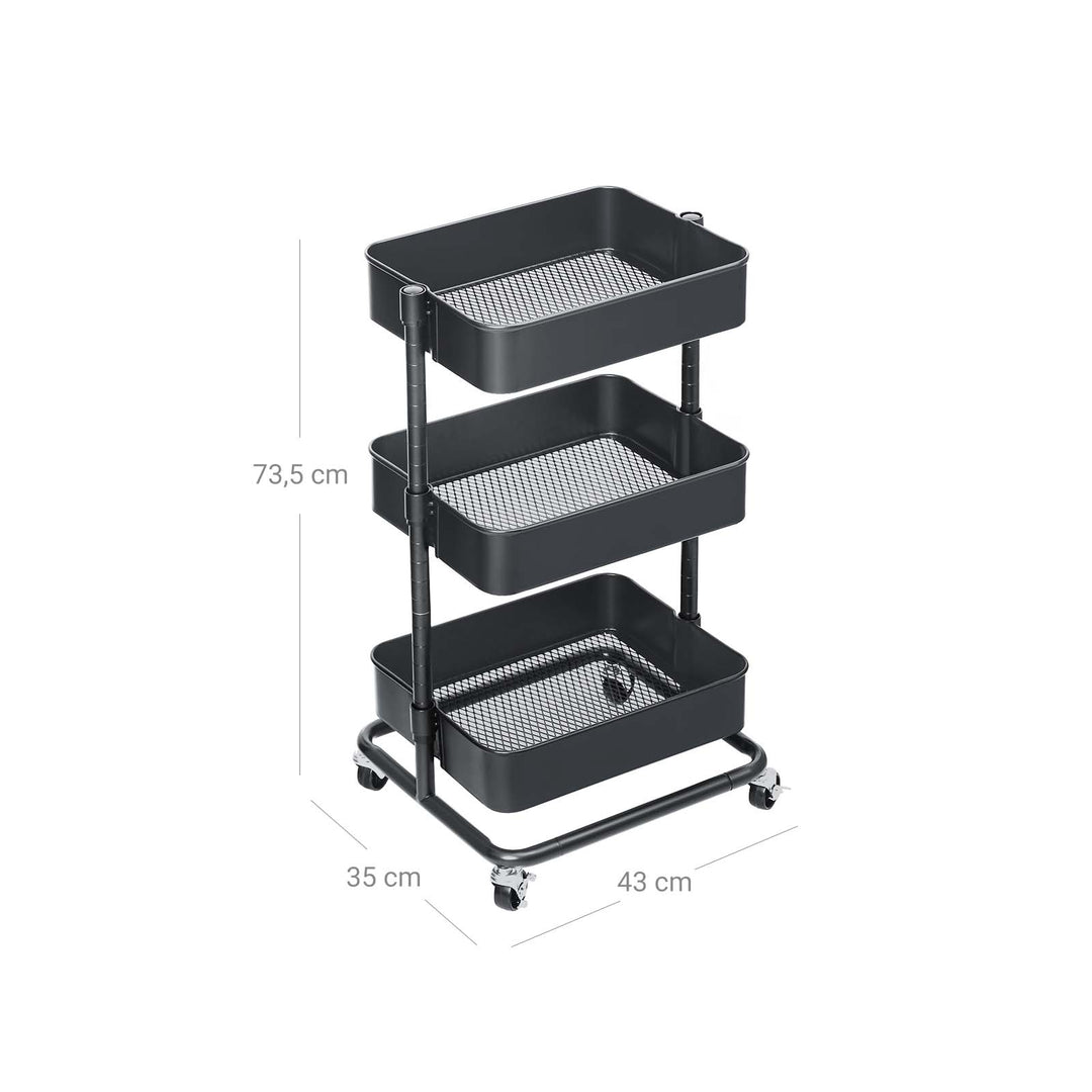 Adjustable Shelves Rolling Cart
