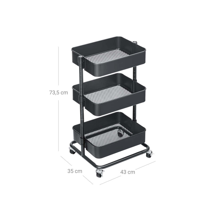 Adjustable Shelves Rolling Cart