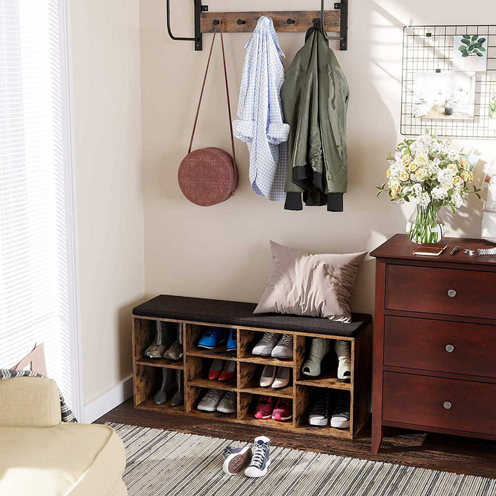 Adjustable Shelves Storage Bench