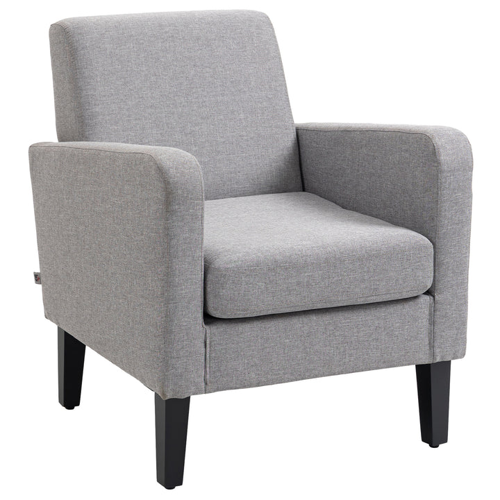 Modern Accent Chair, Occasional Chair with Wood Legs-Light Grey