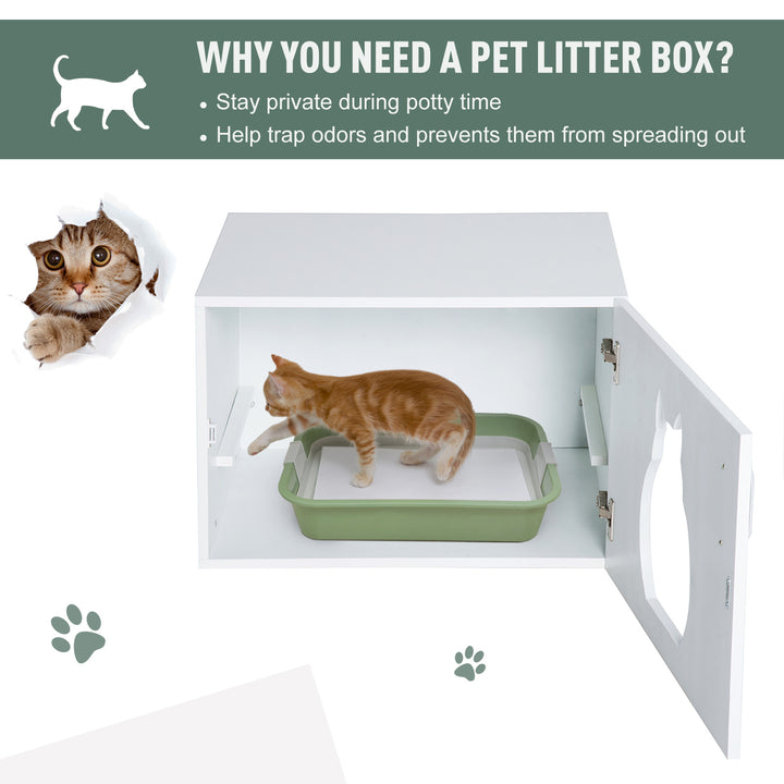Cat Litter Box Bathroom Furniture-White