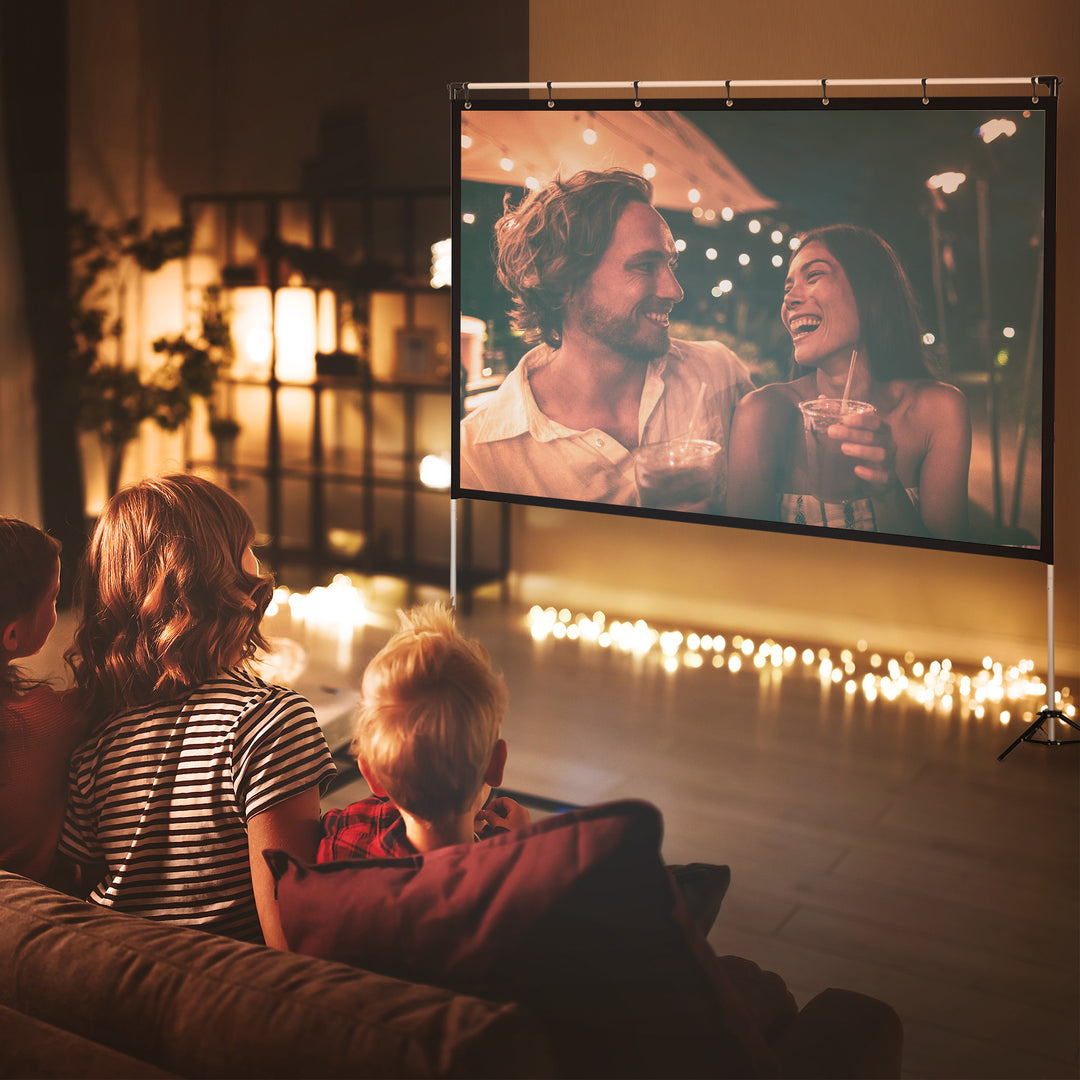 Projector Screen and Stand, Portable Front and Rear Screen