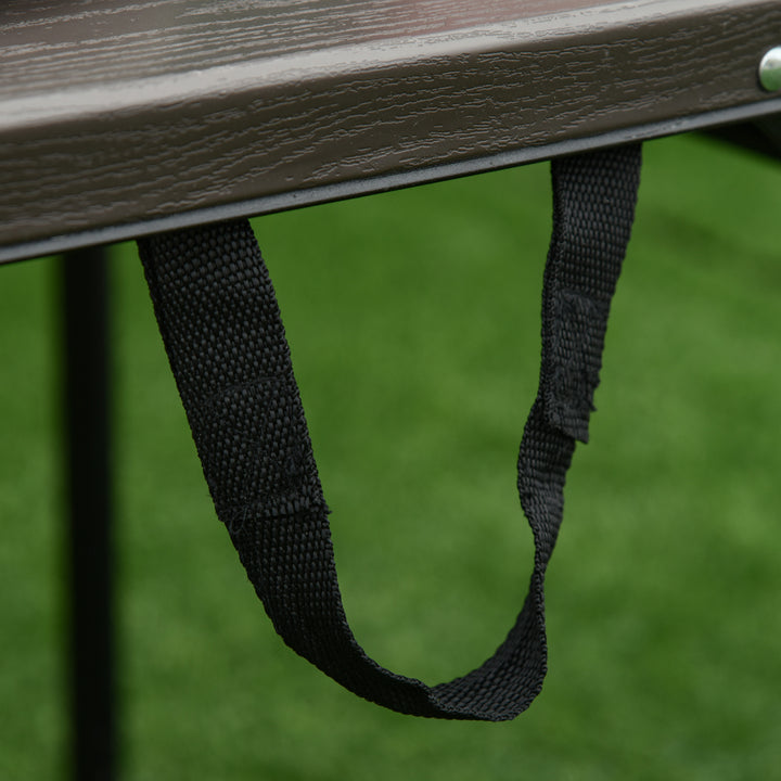 4FT Portable Metal Picnic Table-Black/Brown