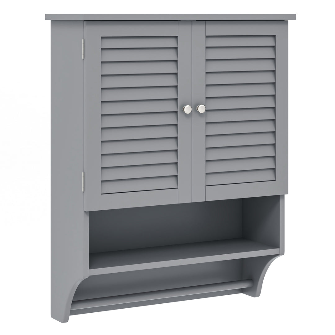 Bathroom Wall Cabinet with 2 Doors and 3-Position Adjustable Shelf-Grey