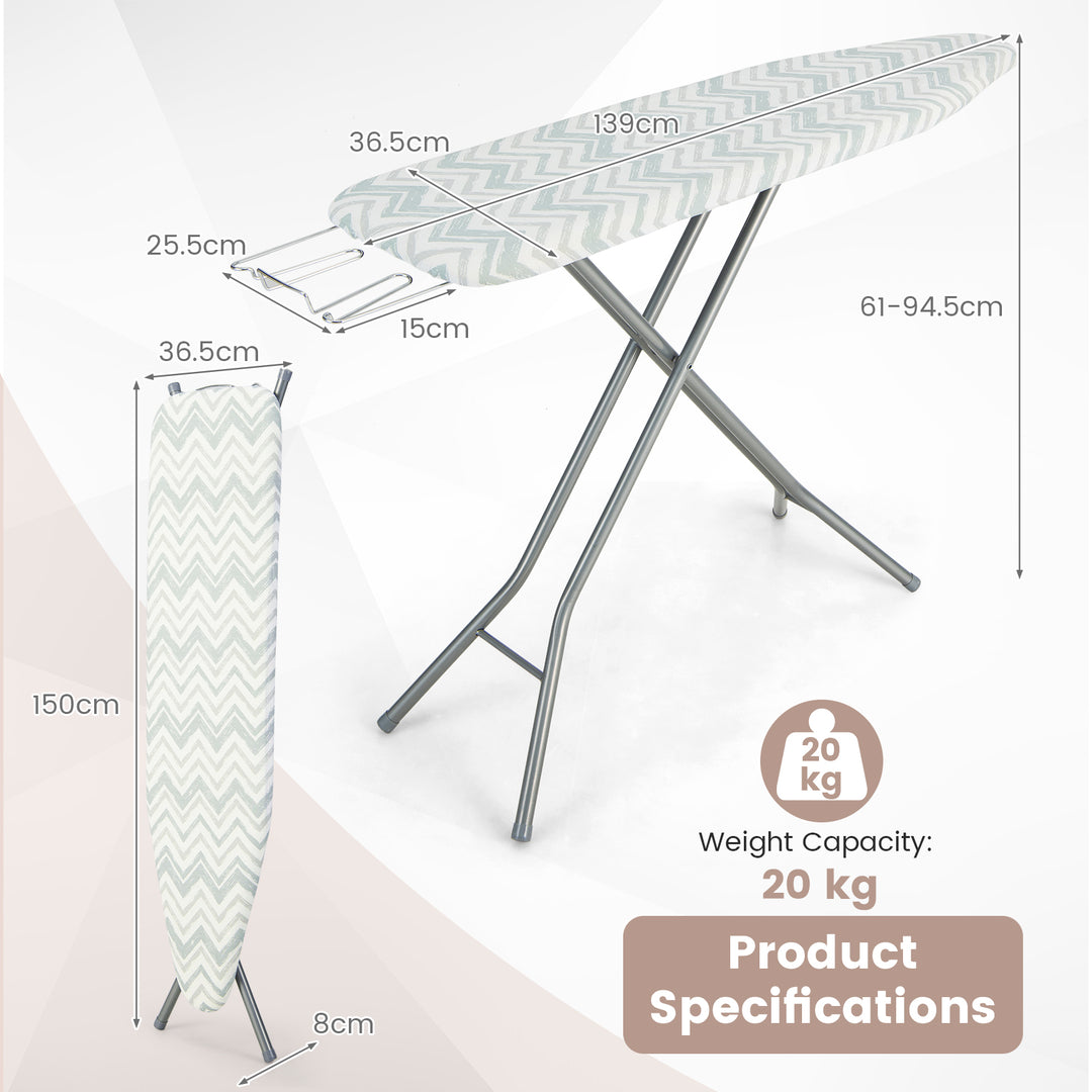 Folding Ironing Board with Extra Cotton Cover-White