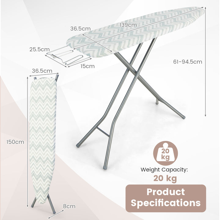 Folding Ironing Board with Extra Cotton Cover-White