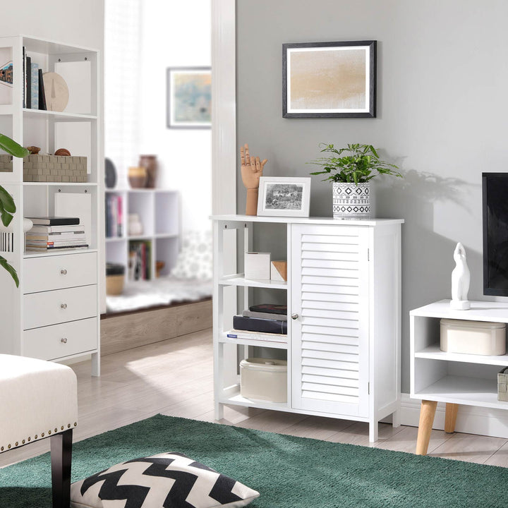 White Bathroom Storage Cabinet with 3 Shelves