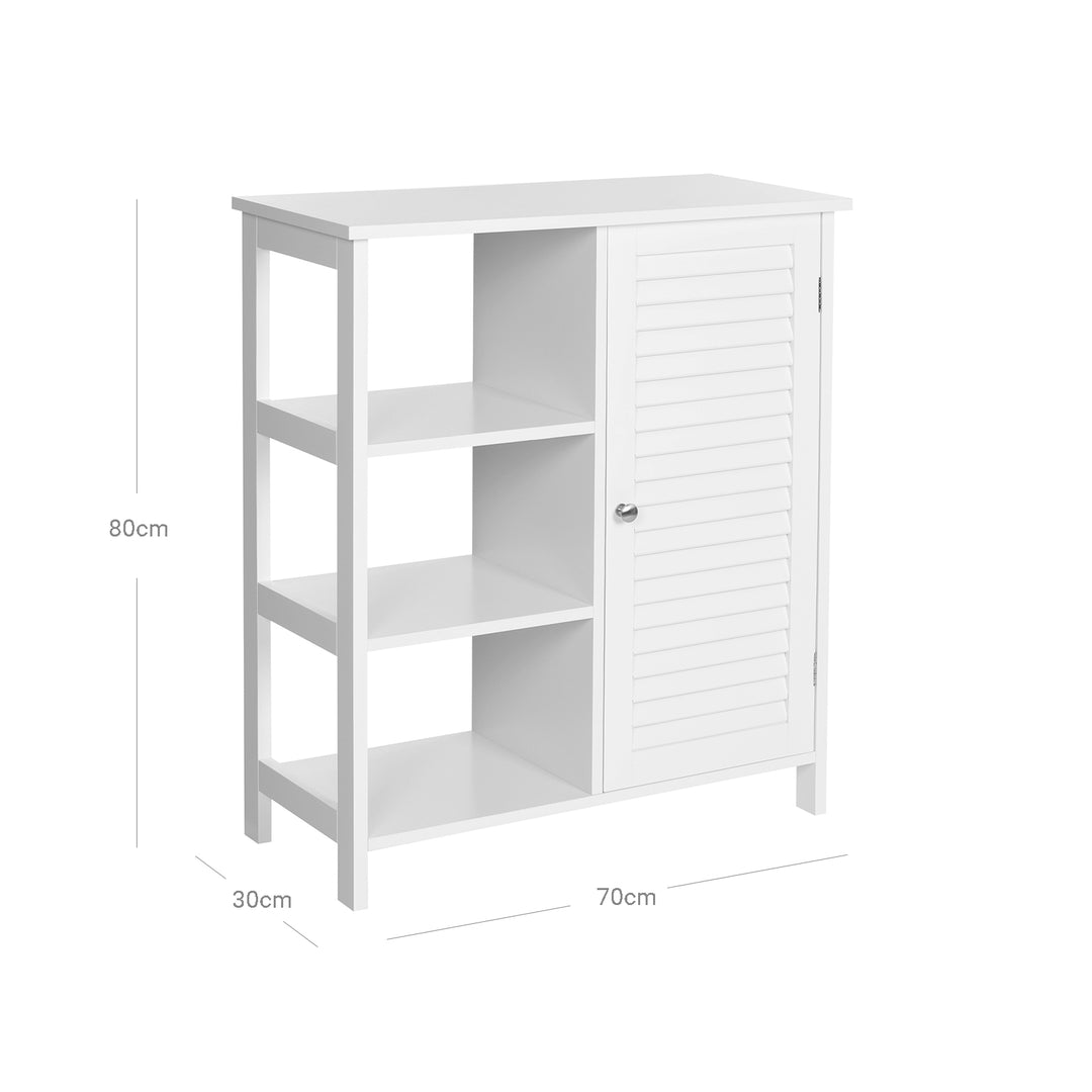 White Bathroom Storage Cabinet with 3 Shelves