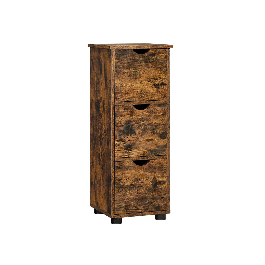 Rustic Brown Storage Unit with 3 Drawers