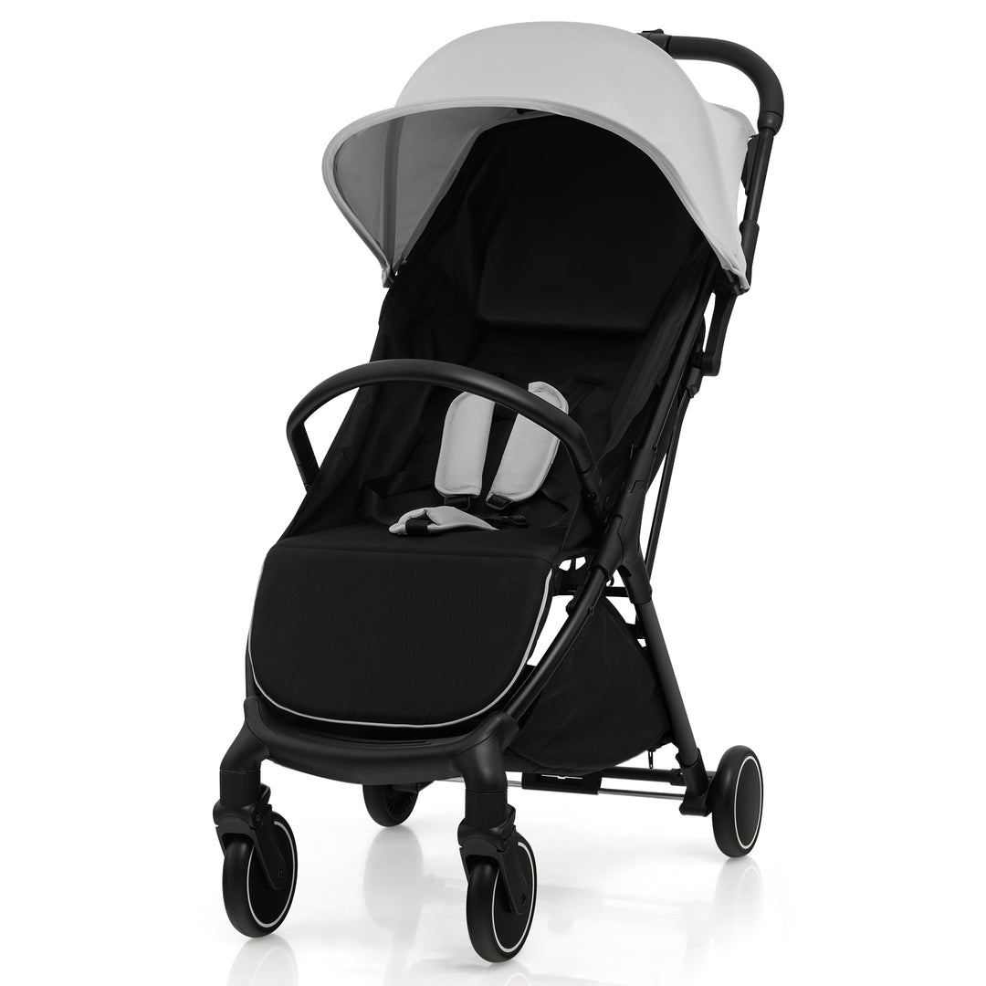 Lightweight Baby Stroller with Detachable Seat Cover-Grey