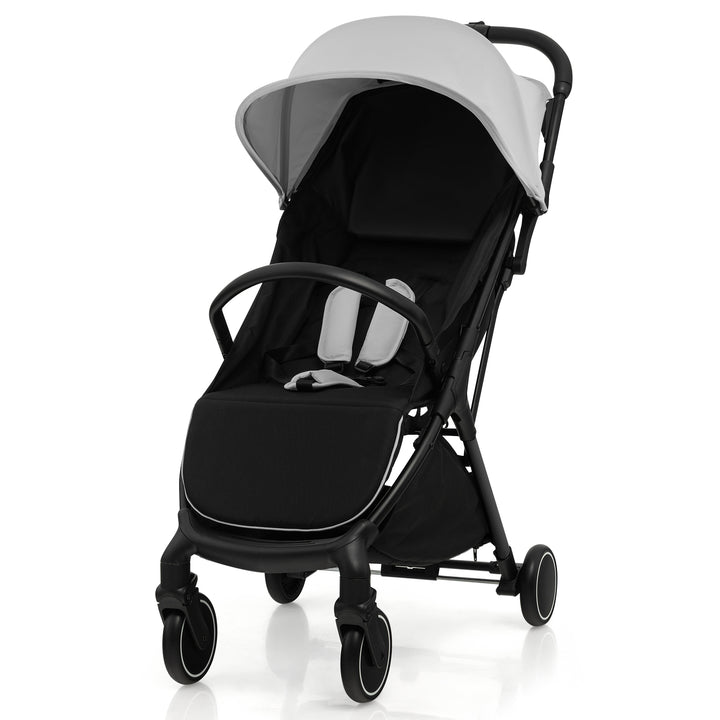 Lightweight Baby Stroller with Detachable Seat Cover-Grey
