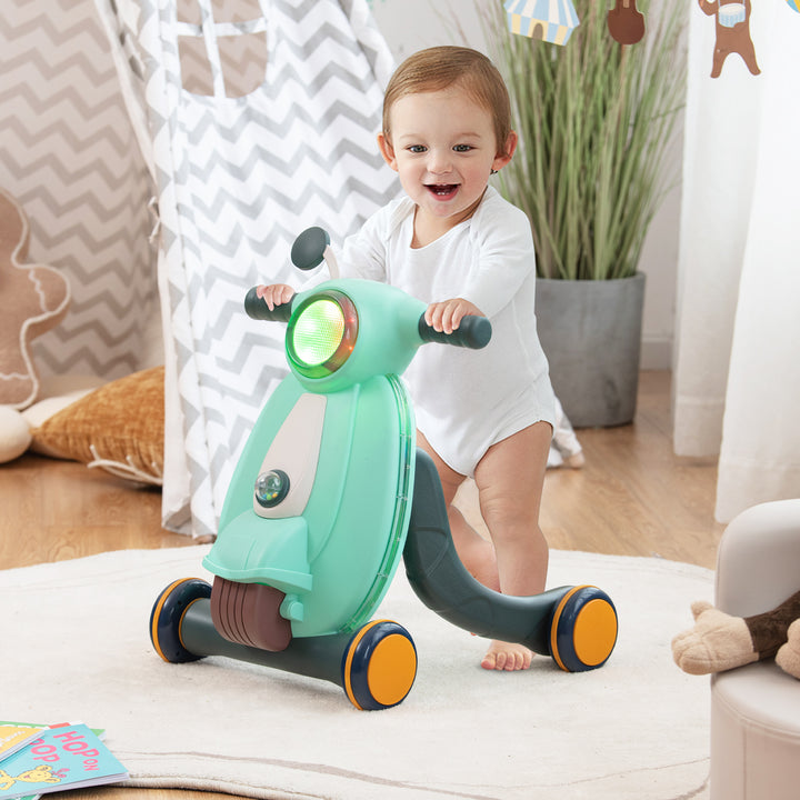 Baby Push Along Walkers with Lights and Ball Game-Green