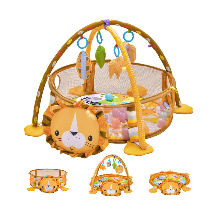 4-in-1 Baby Play Gym with Soft Padding Mat and Arch Design