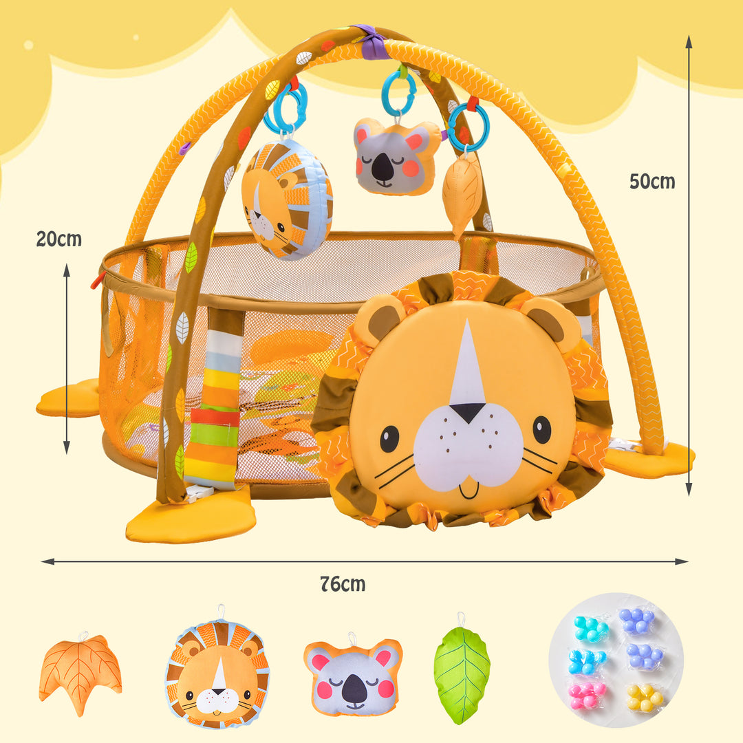 4-in-1 Baby Play Gym with Soft Padding Mat and Arch Design