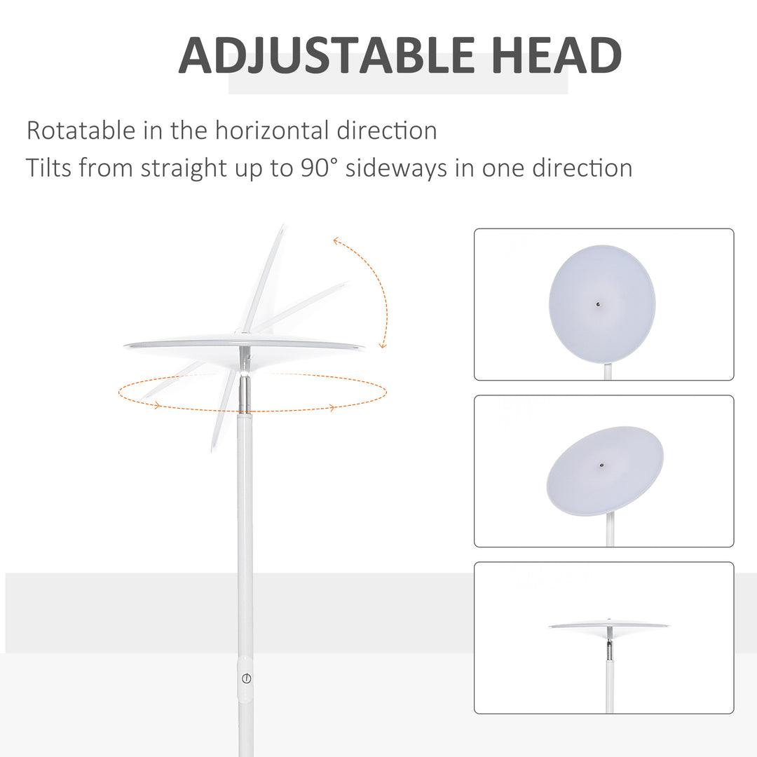 LED Floor Lamp 18W Uplighter Reading Standing Light with Adjustable Head 3 Brightness Levels Touch Control Industrial Style, White