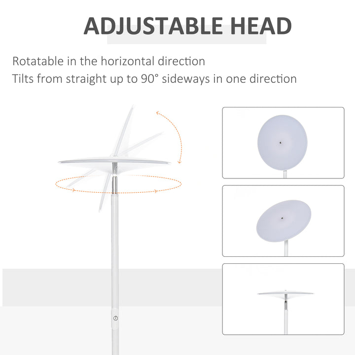 LED Floor Lamp 18W Uplighter Reading Standing Light with Adjustable Head 3 Brightness Levels Touch Control Industrial Style, White