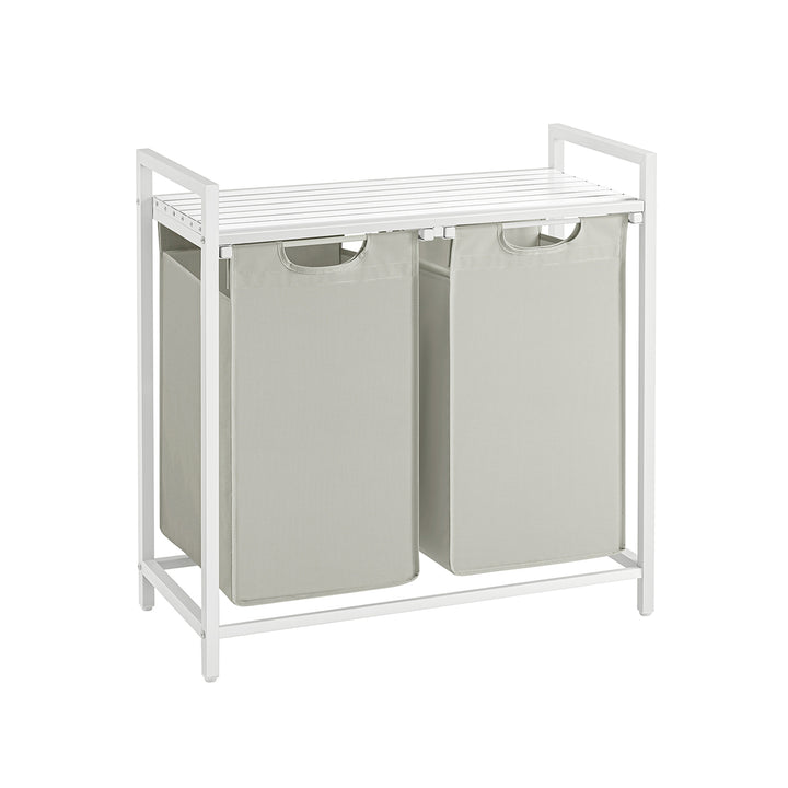 2 x 46L Laundry Basket White