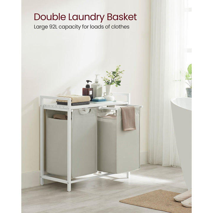 2 x 46L Laundry Basket White