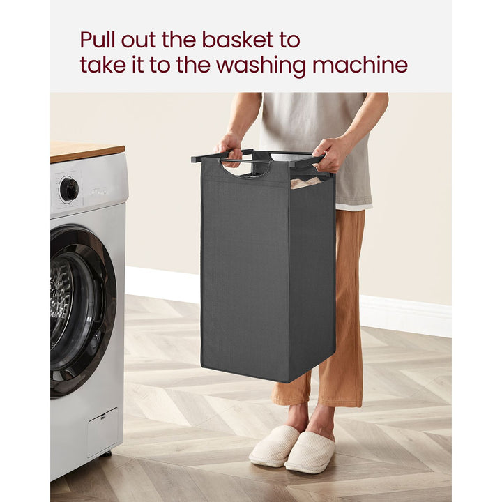 3 x 38L Laundry Basket Black and Grey