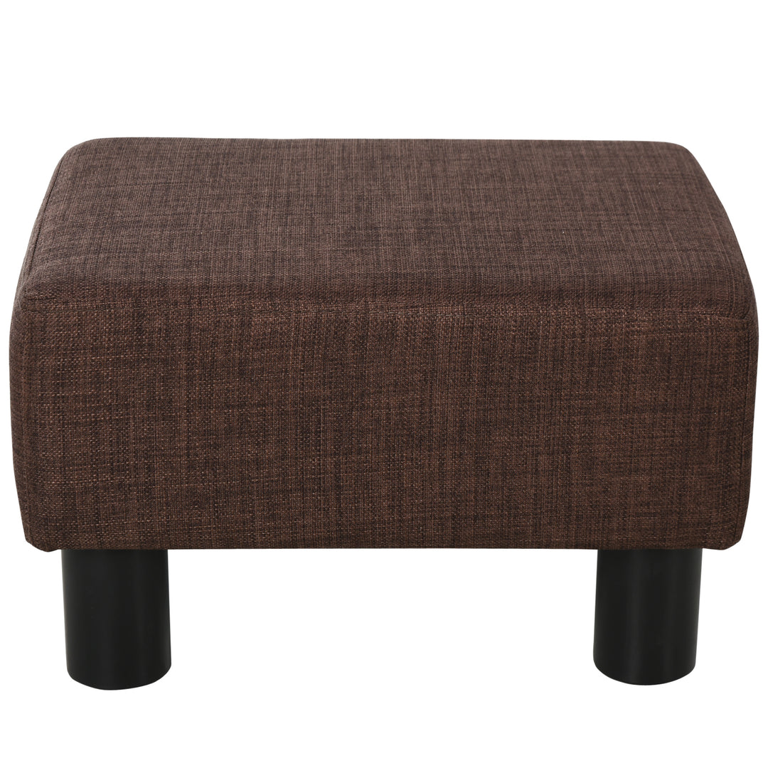 Linen Fabric Footstool Footrest Small Seat Foot Rest Chair Ottoman Light Home Office with Legs 40 x 30 x 24cm Brown