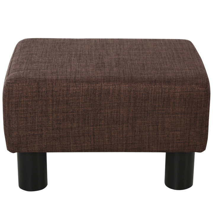 Linen Fabric Footstool Footrest Small Seat Foot Rest Chair Ottoman Light Home Office with Legs 40 x 30 x 24cm Brown