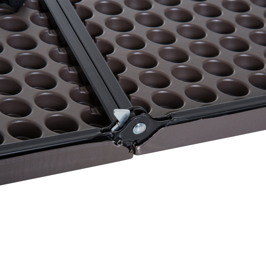 Folding Camping Table for Outdoor Events Garden Camping BBQ Party, 86Lx86Wx71.5H cm-Black/Brown