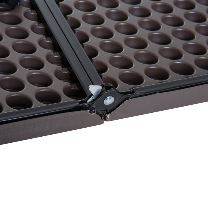 Folding Camping Table for Outdoor Events Garden Camping BBQ Party, 86Lx86Wx71.5H cm-Black/Brown