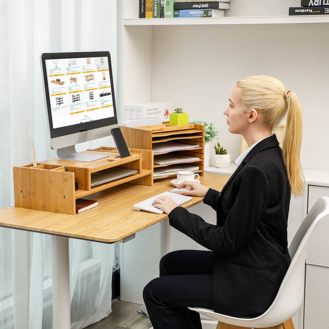 Bamboo Monitor Stand Riser