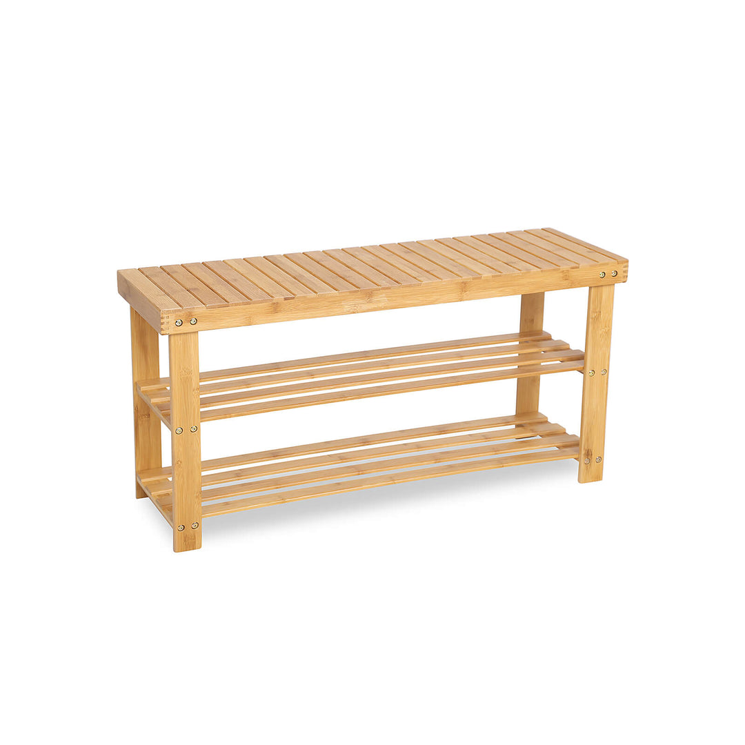 Bamboo Storage Shoe Bench