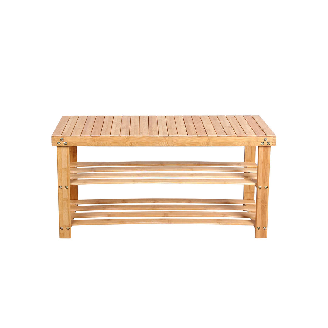 Bamboo Storage Shoe Bench