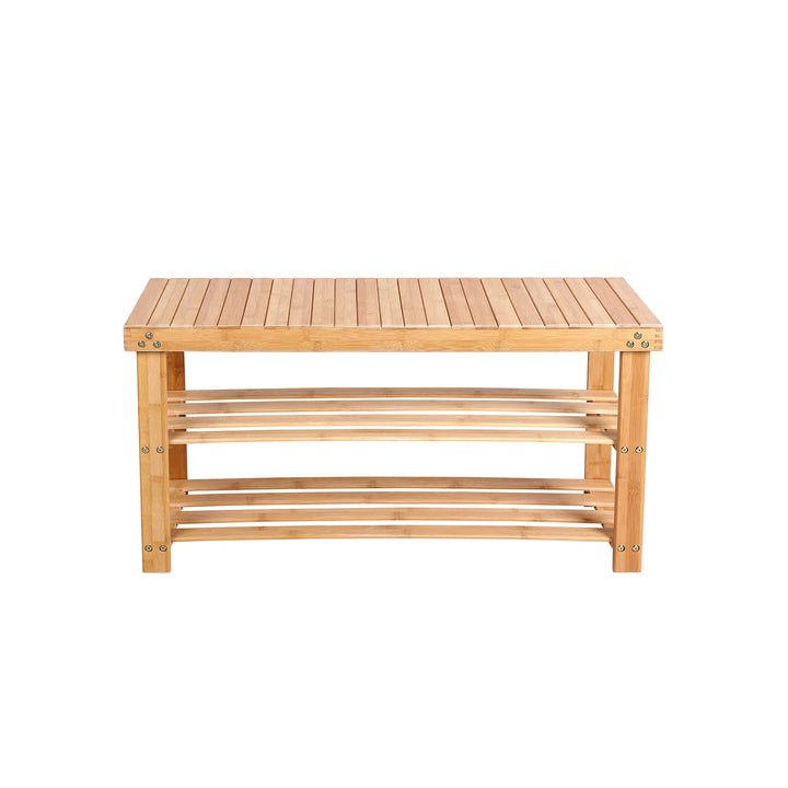 Bamboo Storage Shoe Bench
