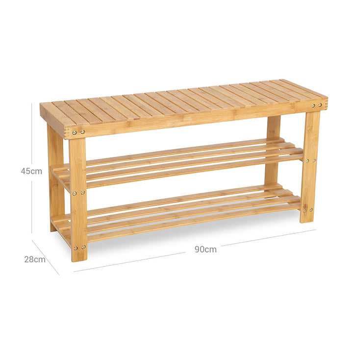 Bamboo Storage Shoe Bench