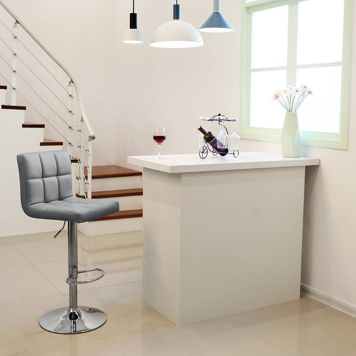 Height Adjustable Bar Chairs in Synthetic Leather