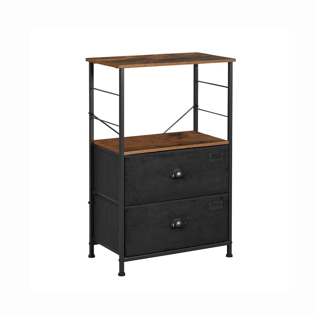 Bedside Table with Storage Shelves