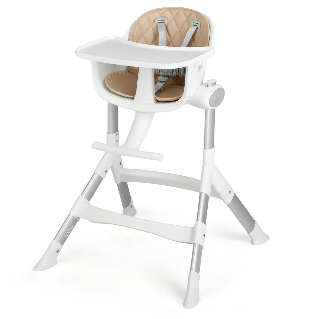 Adjustable Baby Highchair with Removable Tray-Beige