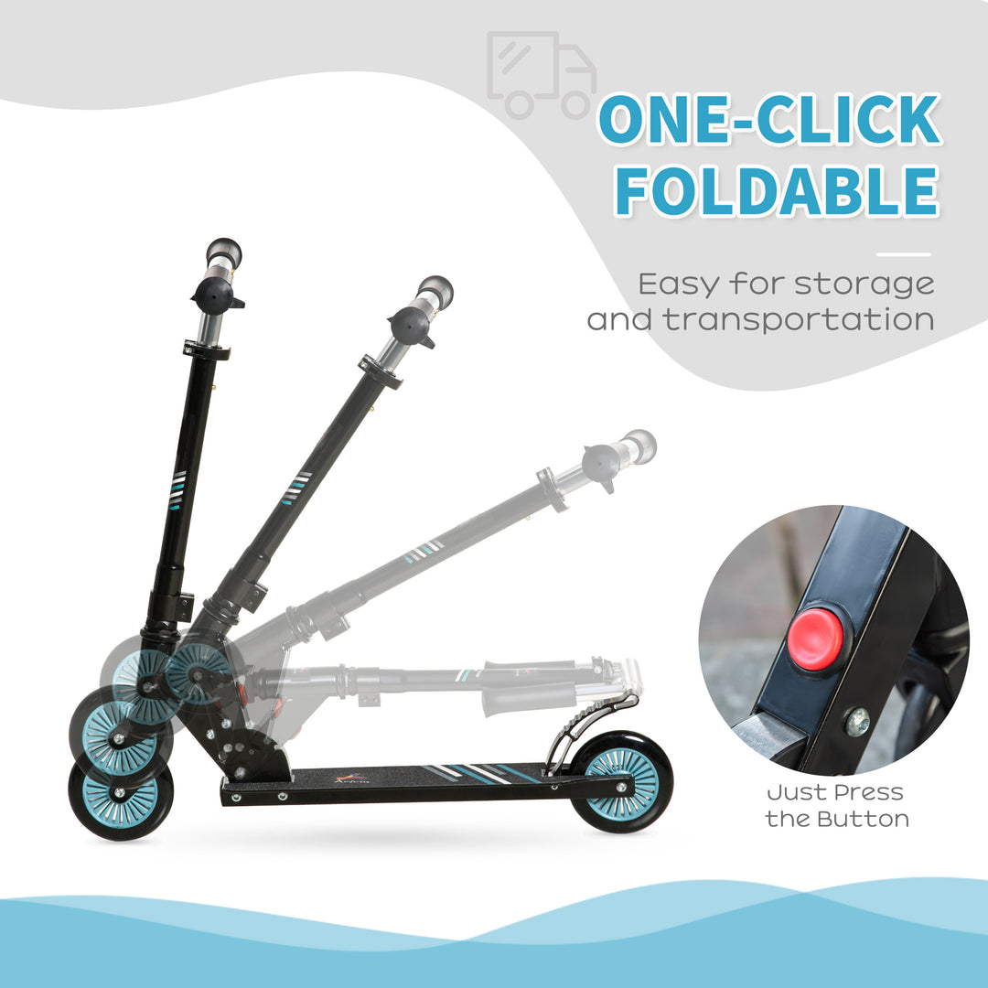 Scooter for Kids Toddler One-Click Foldable Kick Scooter with Adjustable Height Brake for Boys and Girls 3-8 Years Aluminium Black