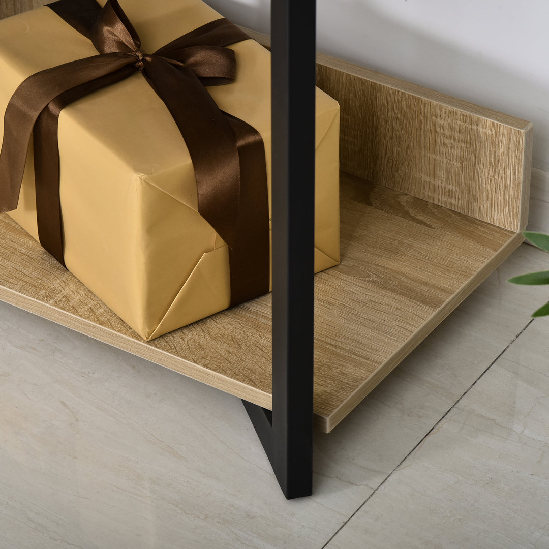 4-Tier Triangle Frame Storage Shelf Bookshelf Display Unit Cabinet Steel Frame Home Office Organisation Freestanding 90L x 39W x 160L cm
