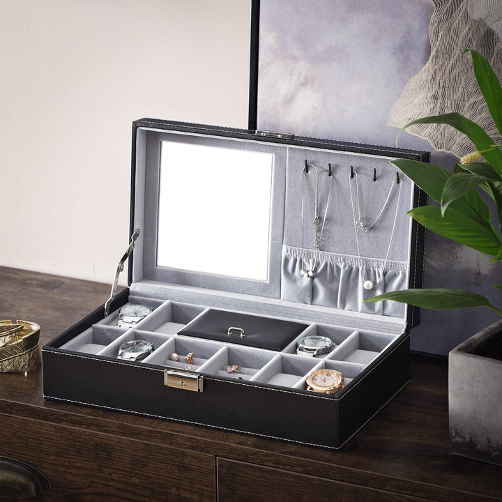 Black Lockable Watch Box