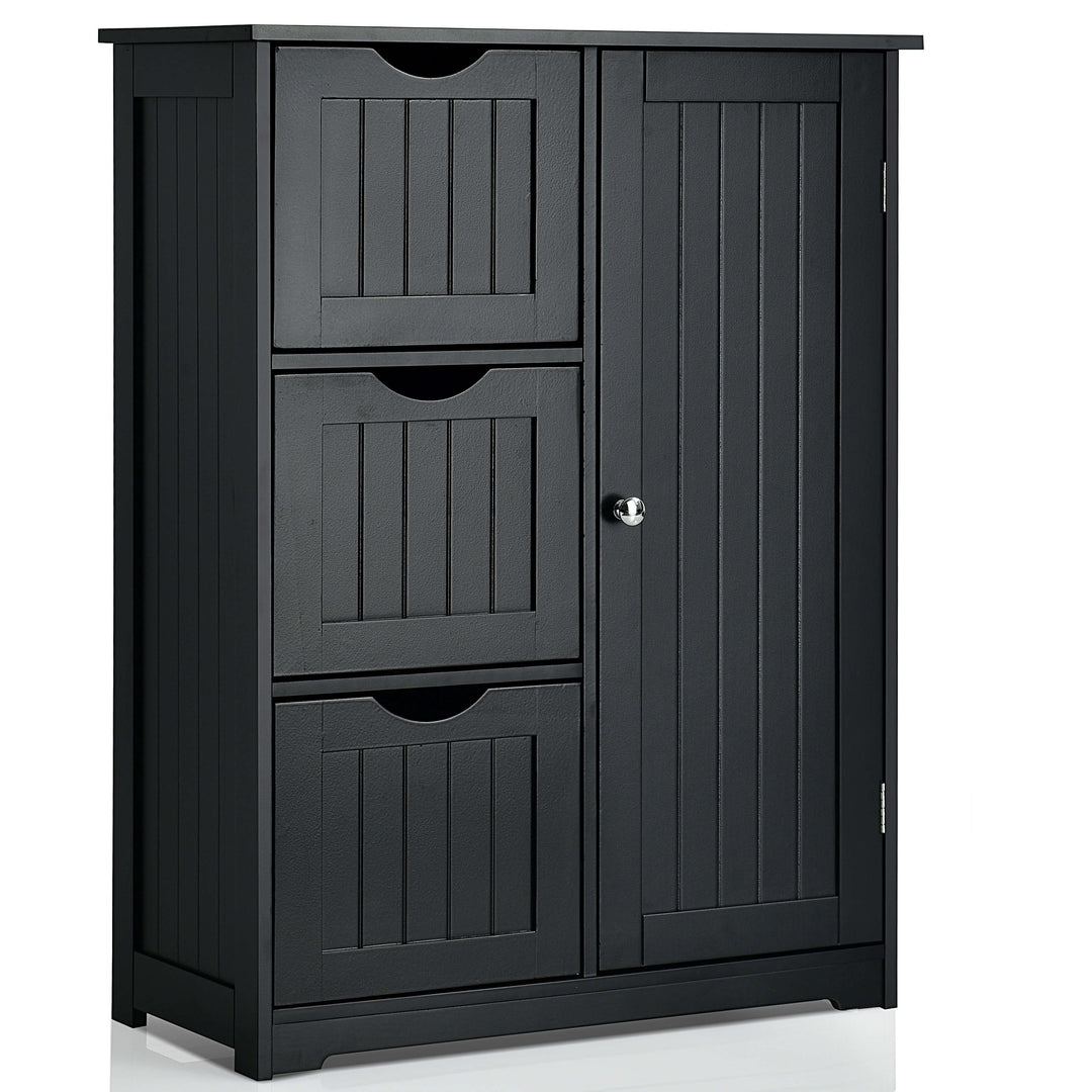 Freestanding Bathroom Cabinet with 3 Drawers-Black