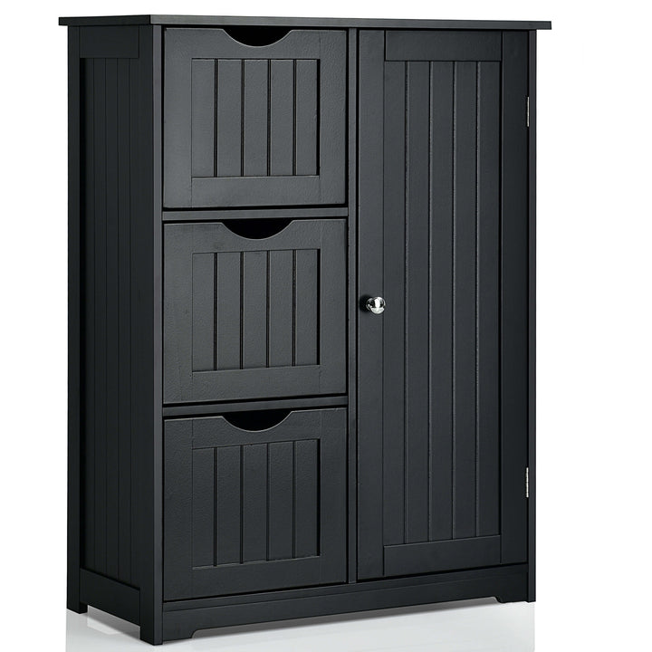 Freestanding Bathroom Cabinet with 3 Drawers-Black