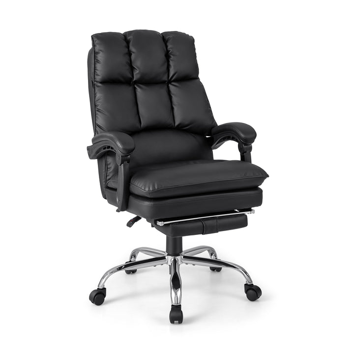 Adjustable High Back Rolling Computer Chair-Black