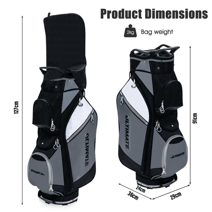 Lightweight Portable Golf Cart Bag with Cooler Bag