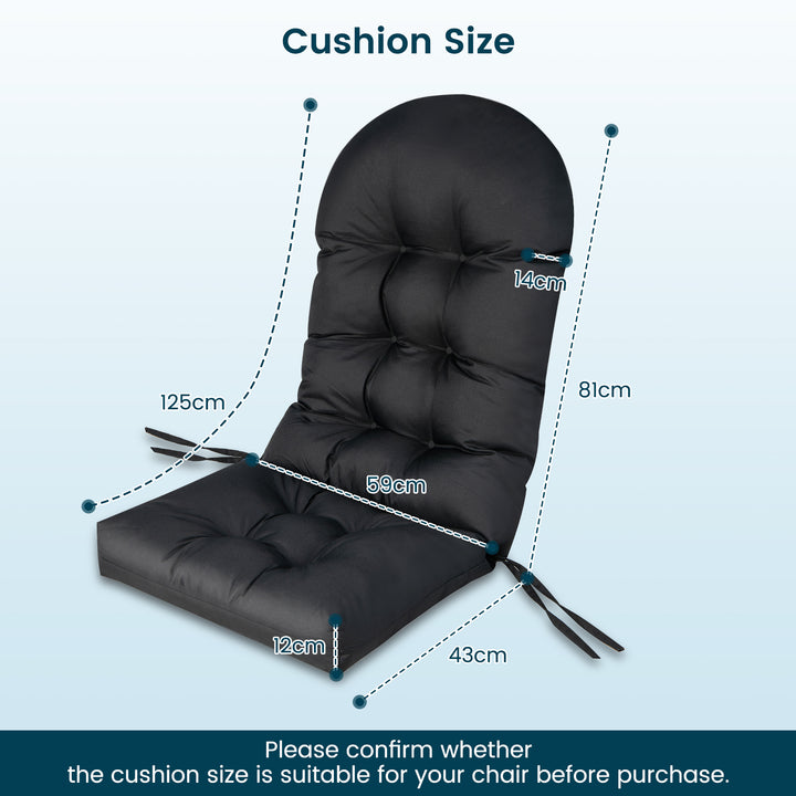 Thick Tufted Patio Adirondack Chair Cushion