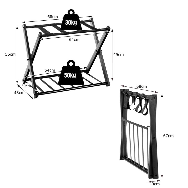 2 Piceces 2-Tiers Folding Luggage Rack Set