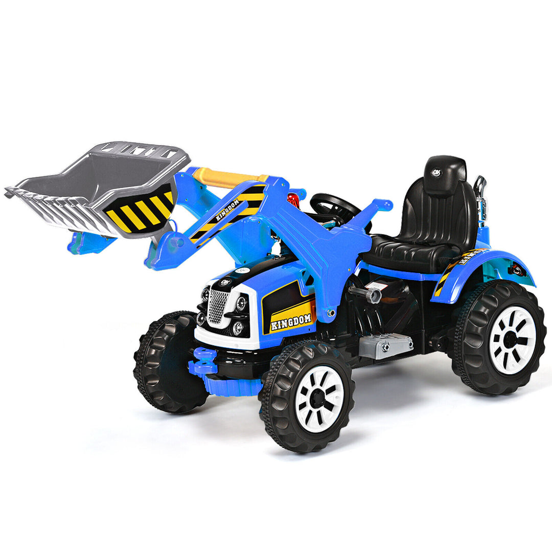 Kids Ride on Excavator with Horn and Safety Belt-Blue