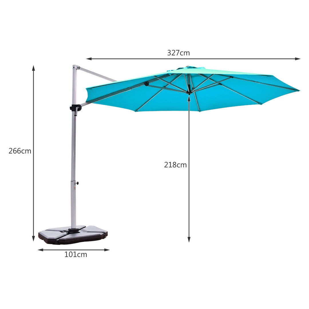 Umbrella with Tilting Adjustment and Cross Base-Blue