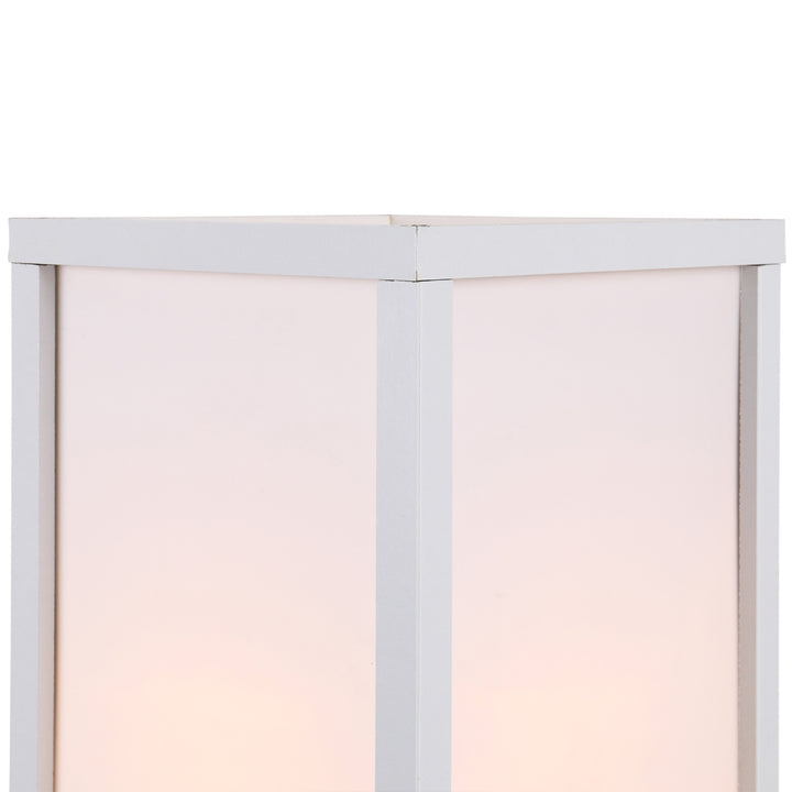 Standing Lamp, Floor Light with 4-Tier Storage Shelf, Reading Standing Lamp White