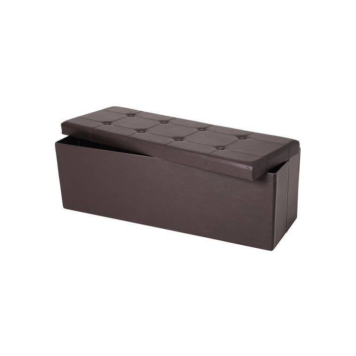 Brown Storage Ottoman Bench