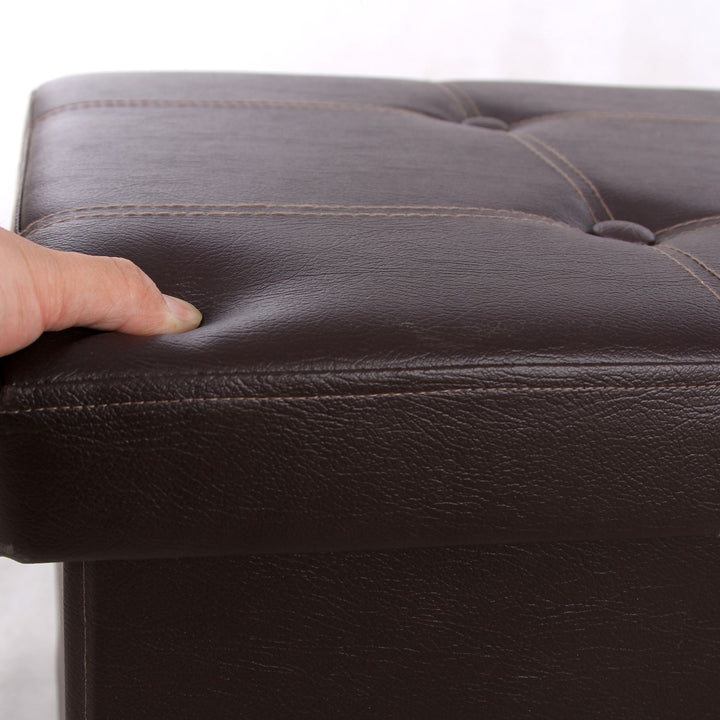 Brown Storage Ottoman Bench